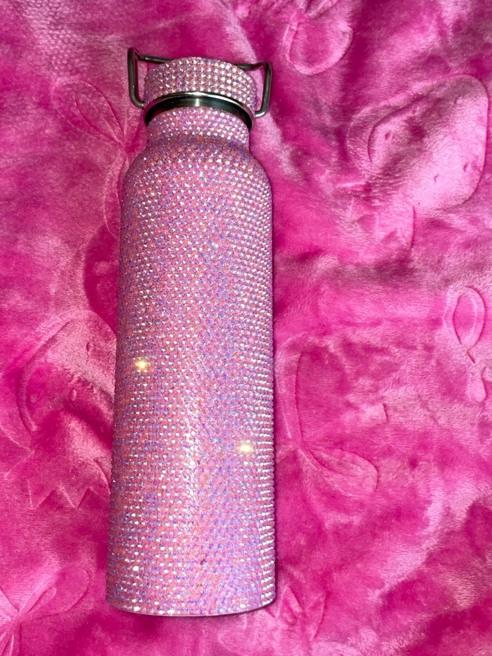 Pink Crystal Stainless Steel Water Bottle